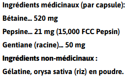Valeurs nutritives