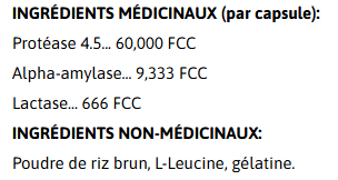 Valeurs nutritives
