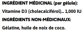 Valeurs nutritives