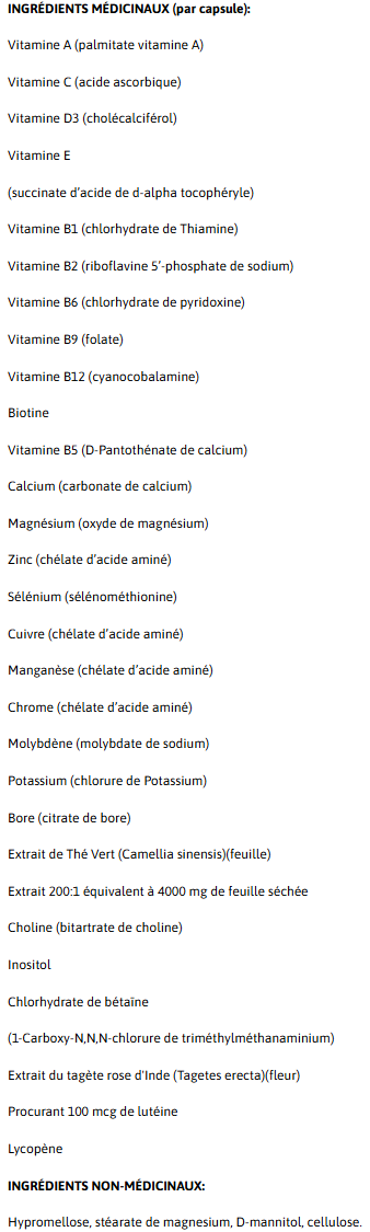 Valeurs nutritives