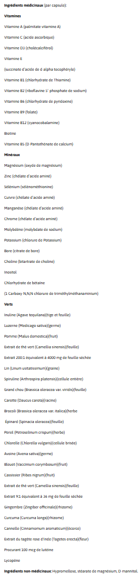Valeurs nutritives